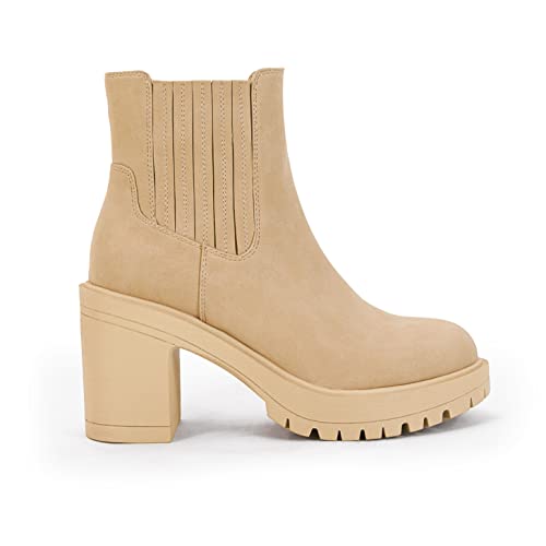 Ruanyu Women's Chunky Block Heel Ankle Boots