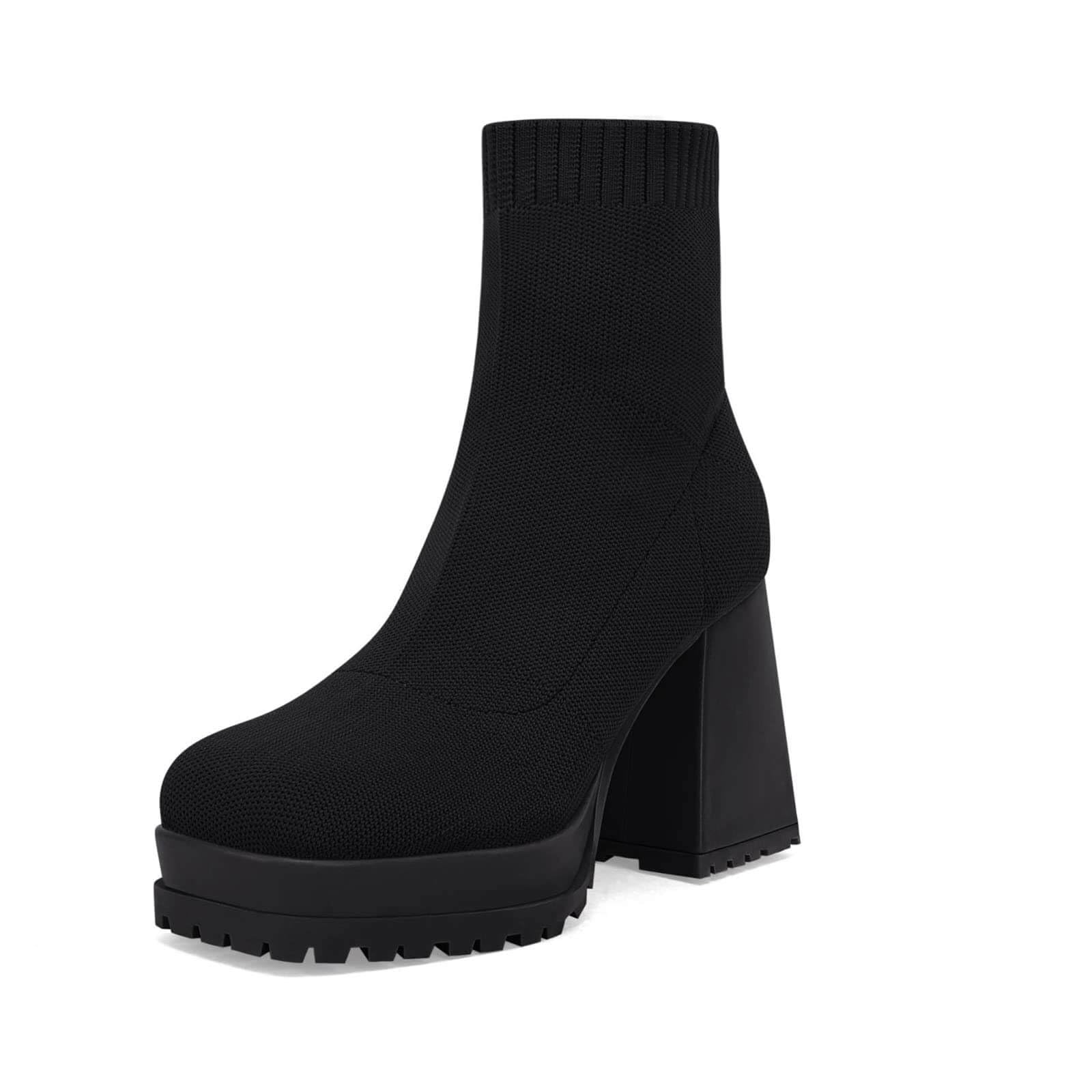 Stylish Women's Chunky Heel Platform Booties