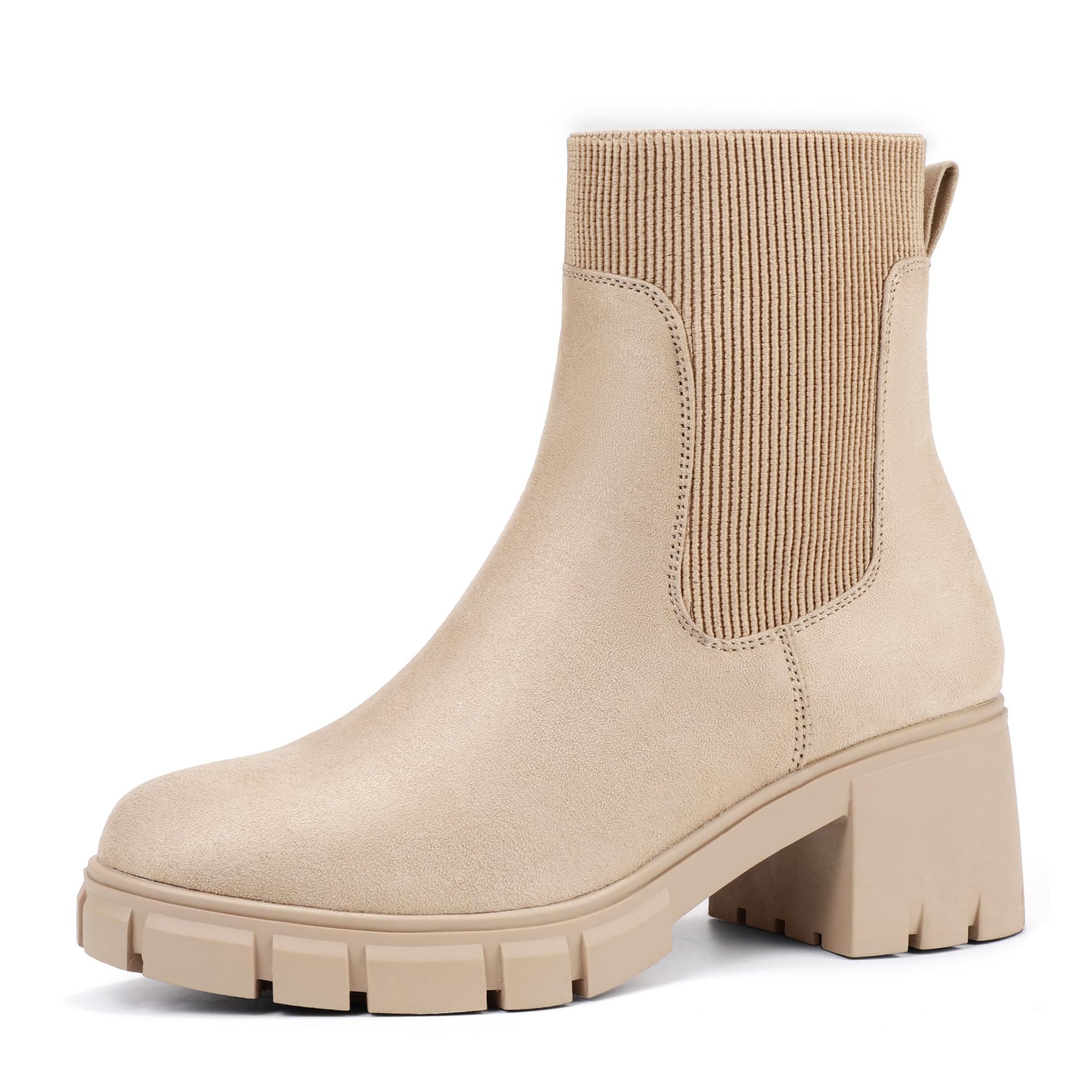 Stylish Women's Platform Chelsea Boots with Chunky Heel